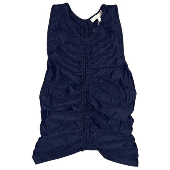 WAYF NWT Main Squeeze Ruched Navy Tank - Picture 2 of 7